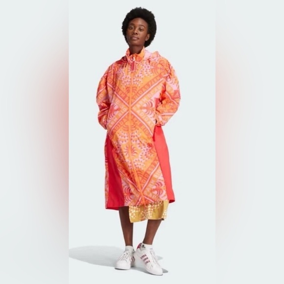 FARM RIO ADIDAS LONG JACKET WINBREAKER
TROPICAL COAT PINK RED TOMATO SOCCER MED - Picture 1 of 12